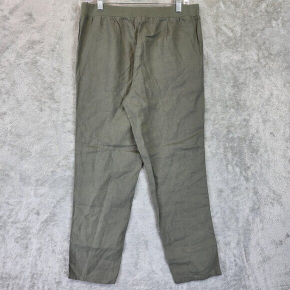 J.Jill Pants Womens Small English Moss Love Linen 100% Linen Pull On 123931 - Picture 10 of 13